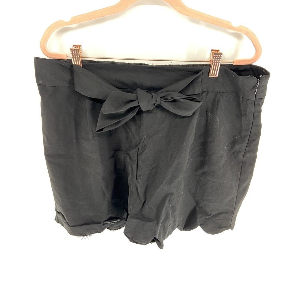 Primark Black Elastic Waist Scallop Cloth Casual Short Womens 12